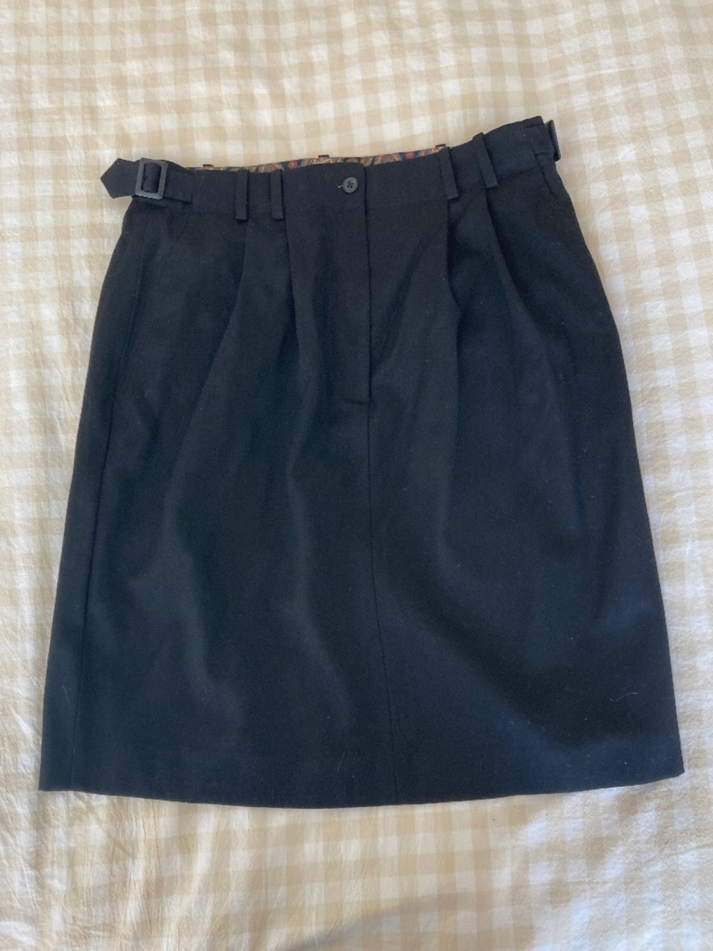 Alfred Sung vintage tailored black wool skirt